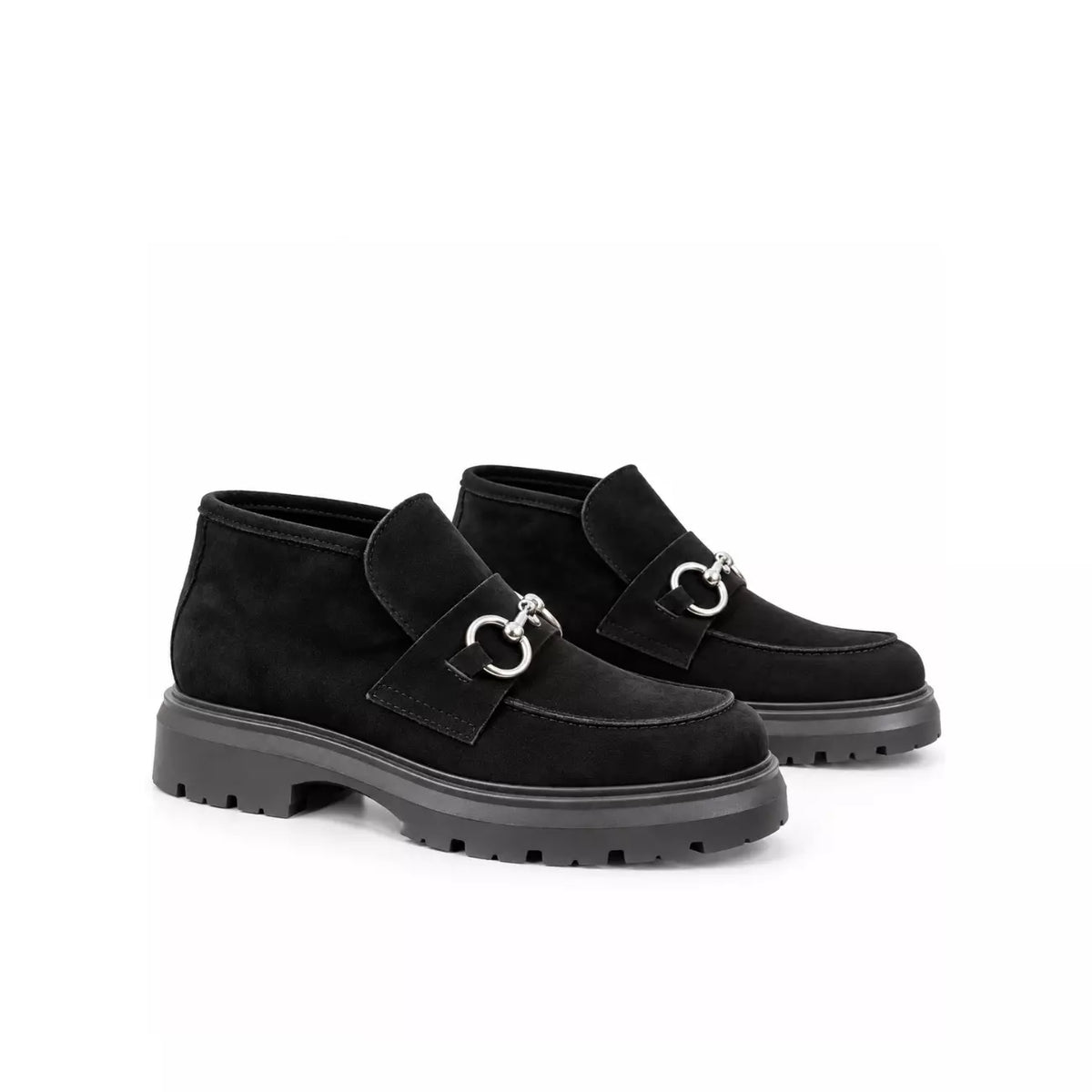 Mocassino alto in camoscio nero | Michele Lopriore