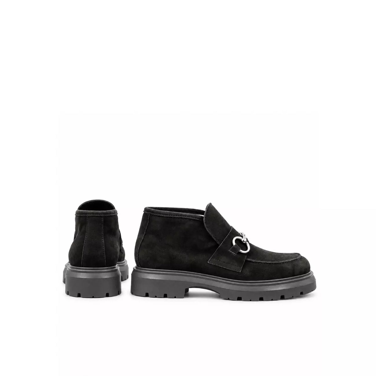 Mocassino alto in camoscio nero | Michele Lopriore