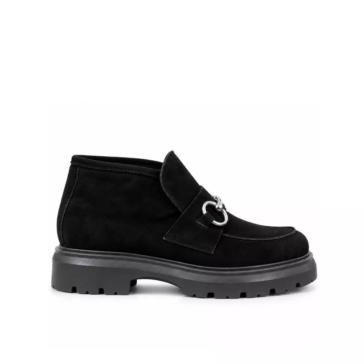 Mocassino alto in camoscio nero | Michele Lopriore