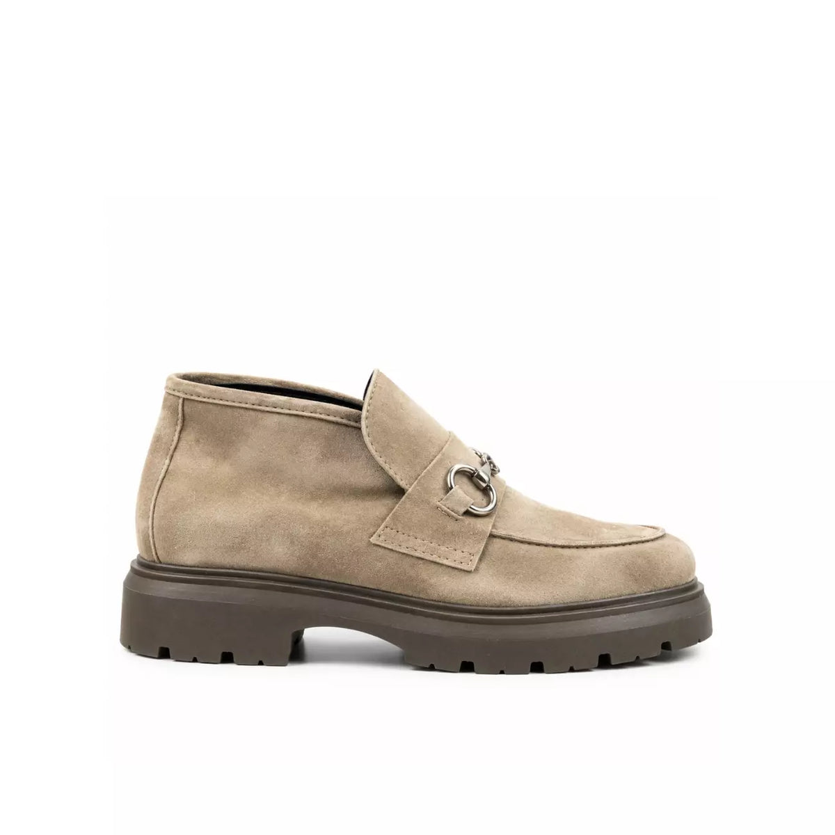 Mocassino alto in camoscio taupe | Michele Lopriore