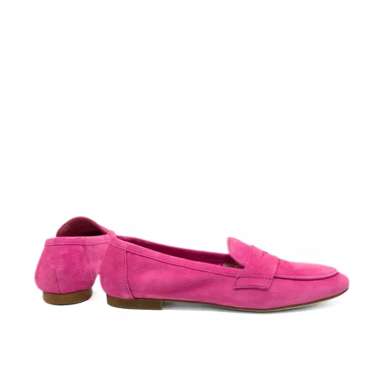 Mocassino in camoscio fucsia con mascherina | Michele Lopriore
