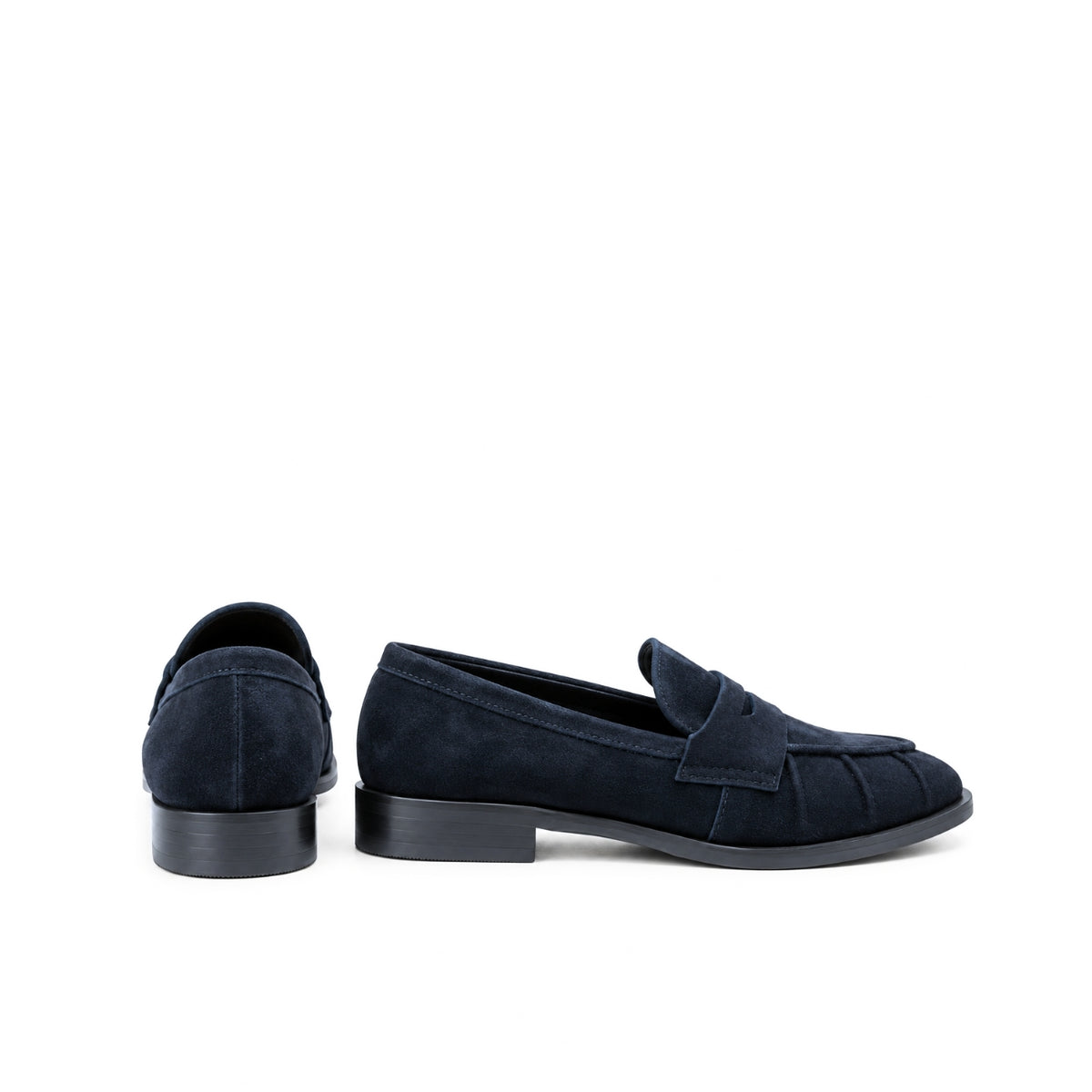 Mocassino in camoscio blu navy | Michele Lopriore