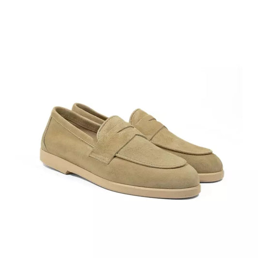 Mocassino in camoscio camel con suola a contrasto | Michele Lopriore