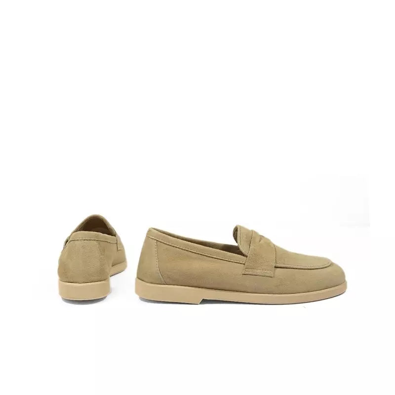 Mocassino in camoscio camel con suola a contrasto | Michele Lopriore