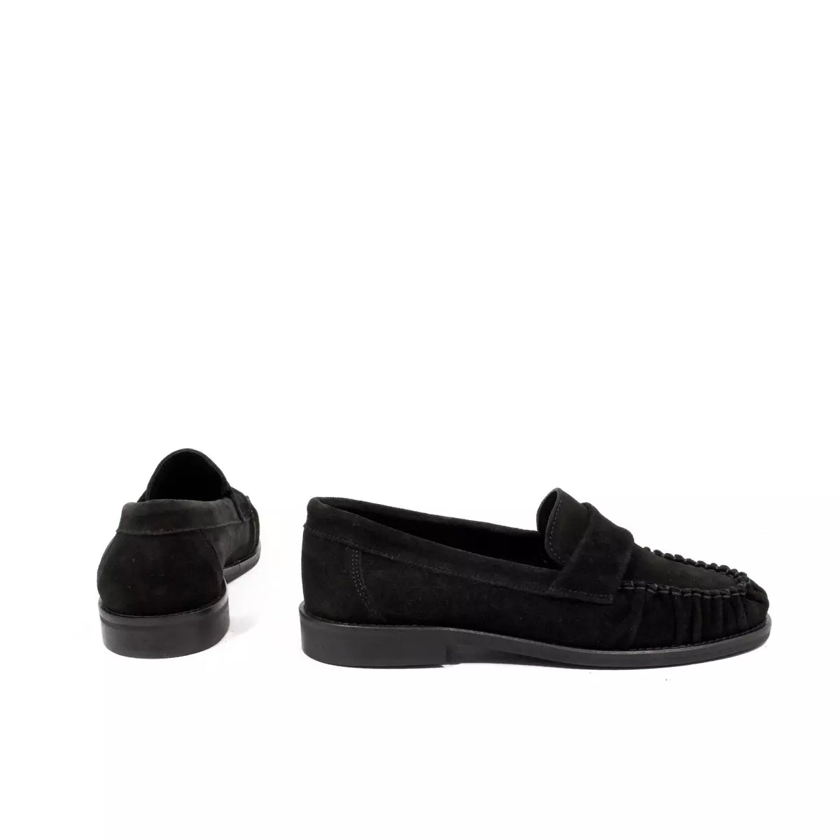 Mocassino in camoscio nero | Michele Lopriore