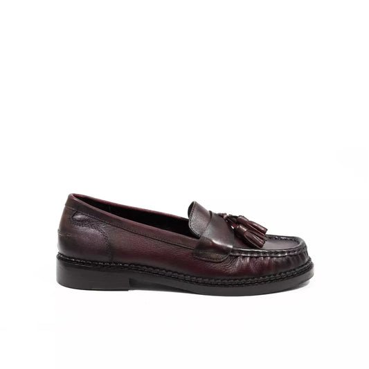 Mocassino in nappa bordeaux con nappine | Michele Lopriore