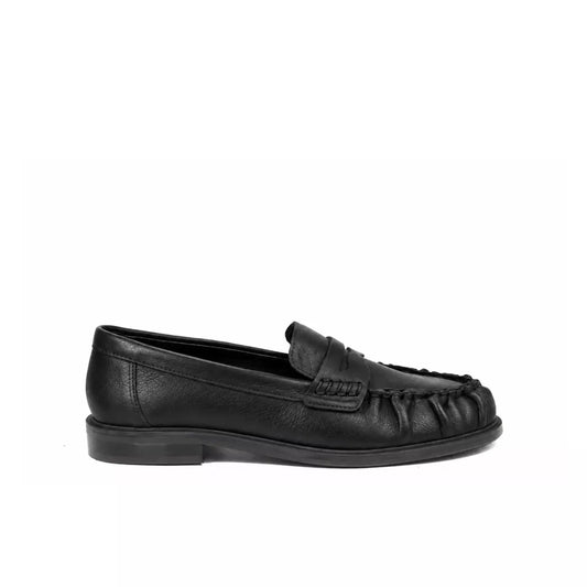 Mocassino in rock nero arricciato | Michele Lopriore