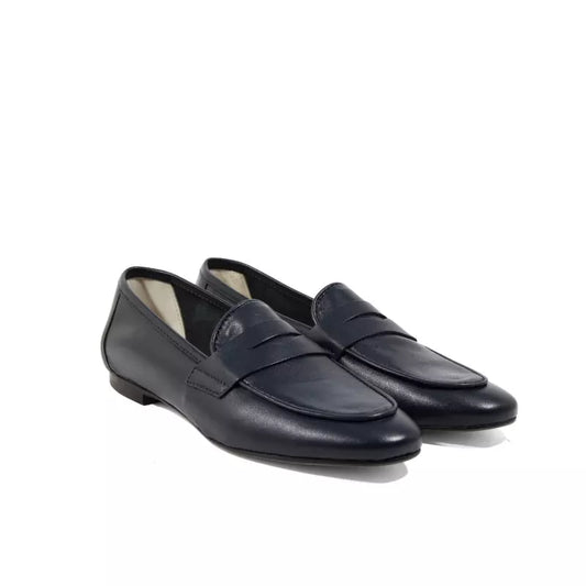Blue nappa moccasin with mask detail