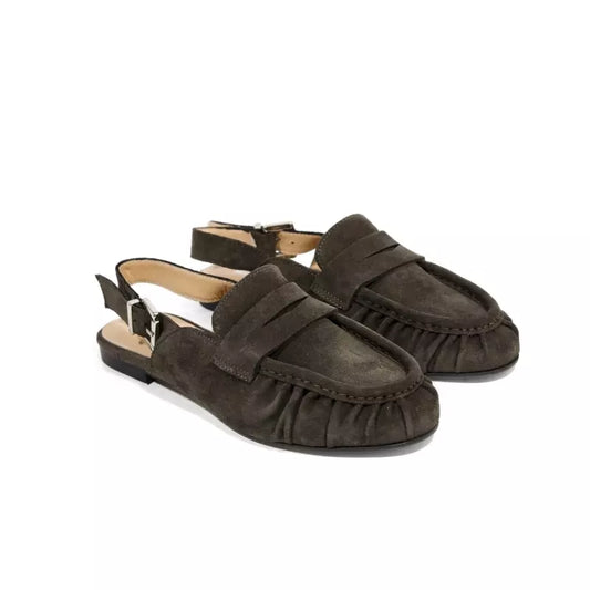 Mocassino slingback testa di moro con vaschetta arricciata | Michele Lopriore