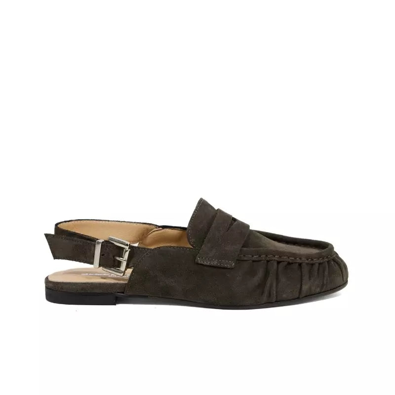 Mocassino slingback testa di moro con vaschetta arricciata | Michele Lopriore