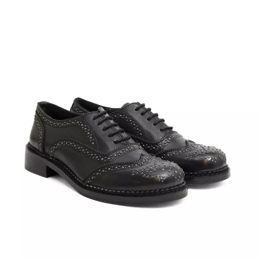 Oxford nera in vera pelle con lavorazione brogue | Michele Lopriore