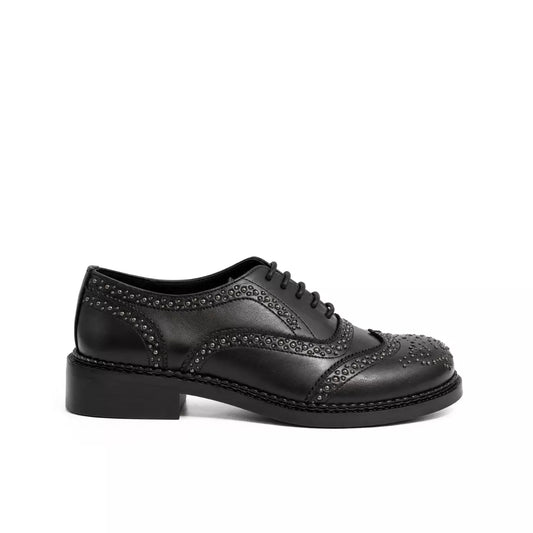 Oxford nera in vera pelle con lavorazione brogue | Michele Lopriore