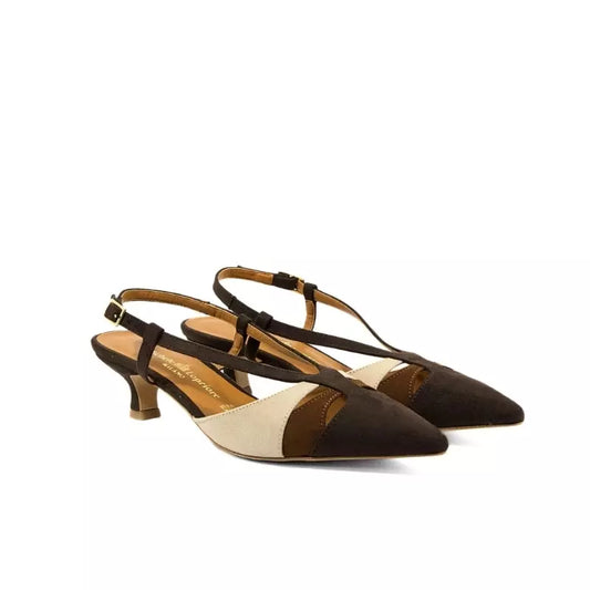 Slingback in camoscio tricolor con punta sfilata | Michele Lopriore