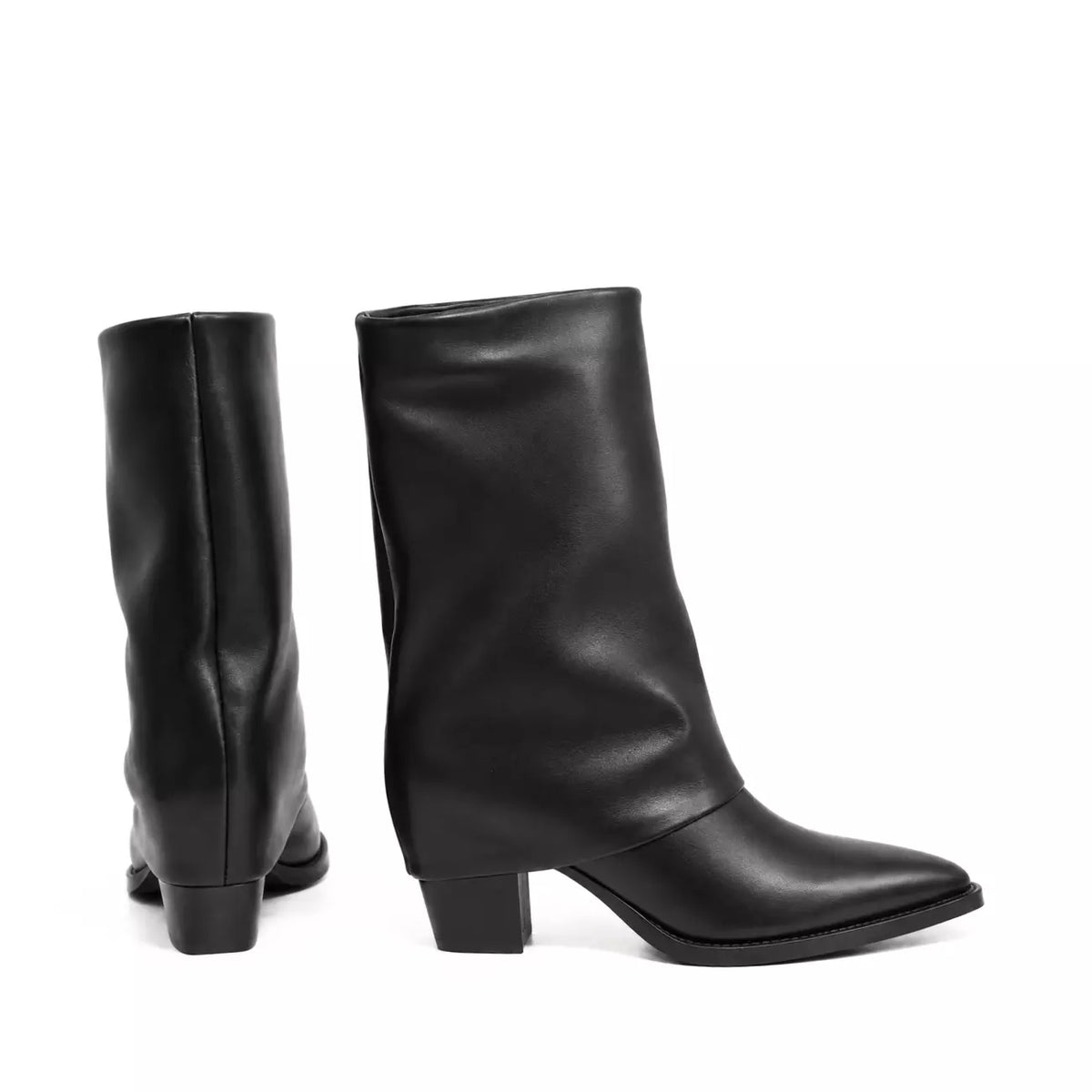 Stivale donna nappa nera con tacco | Michele Lopriore