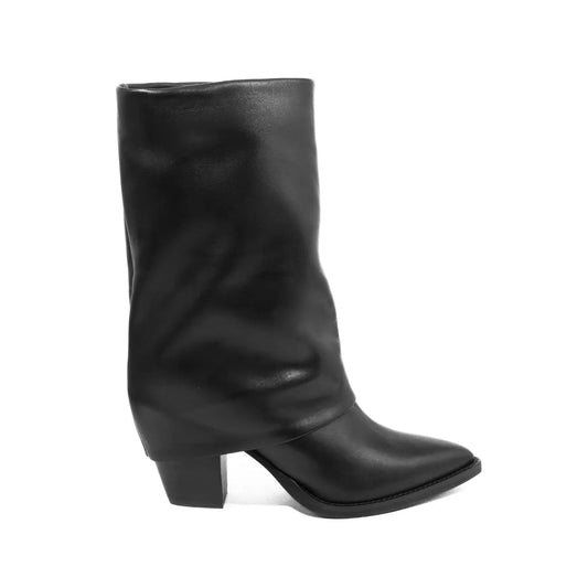 Stivale donna nappa nera con tacco | Michele Lopriore