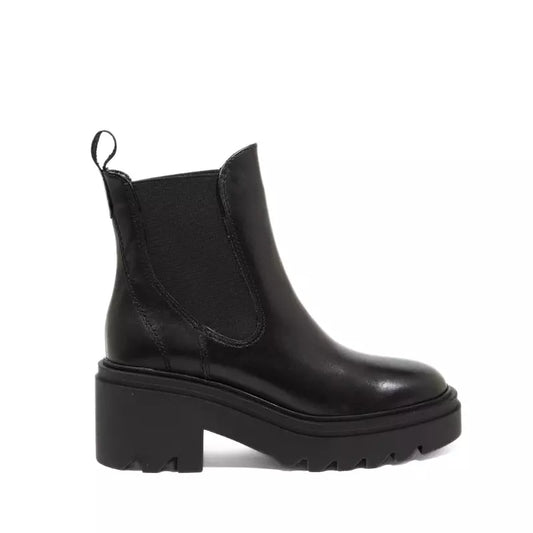 Stivaletto chelsea in nappa nera con suola carrarmato | Michele Lopriore