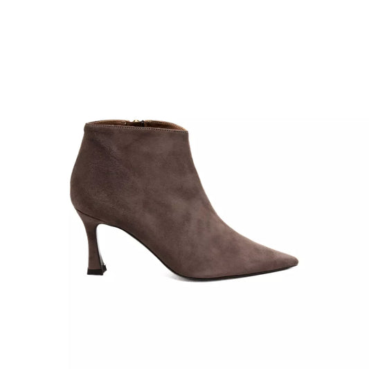 Tronchetto donna in camoscio taupe con tacco | Michele Lopriore