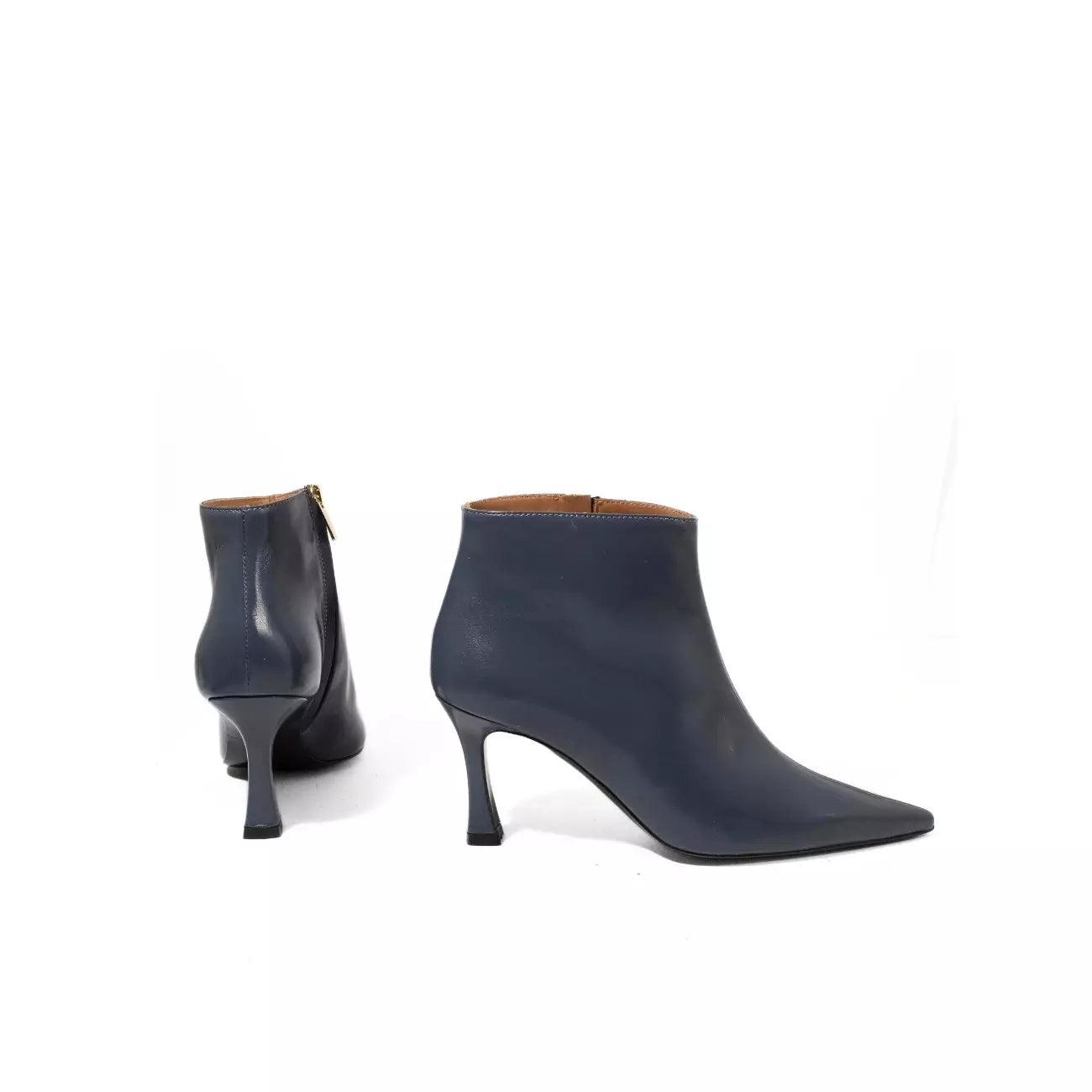 Tronchetto donna in nappa indaco con tacco 7 cm | Michele Lopriore