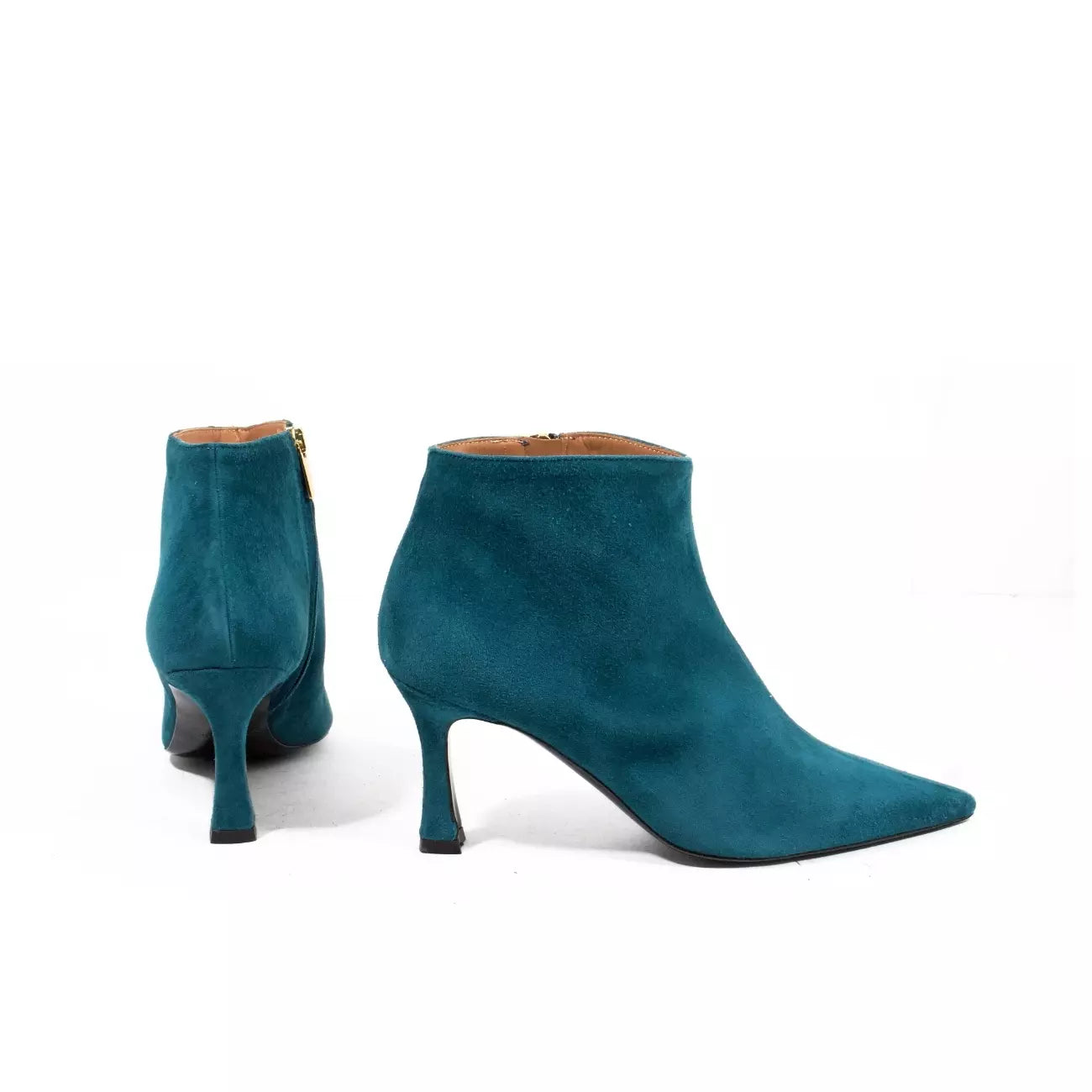 Tronchetto donna in nappa indaco con tacco 7 cm | Michele Lopriore