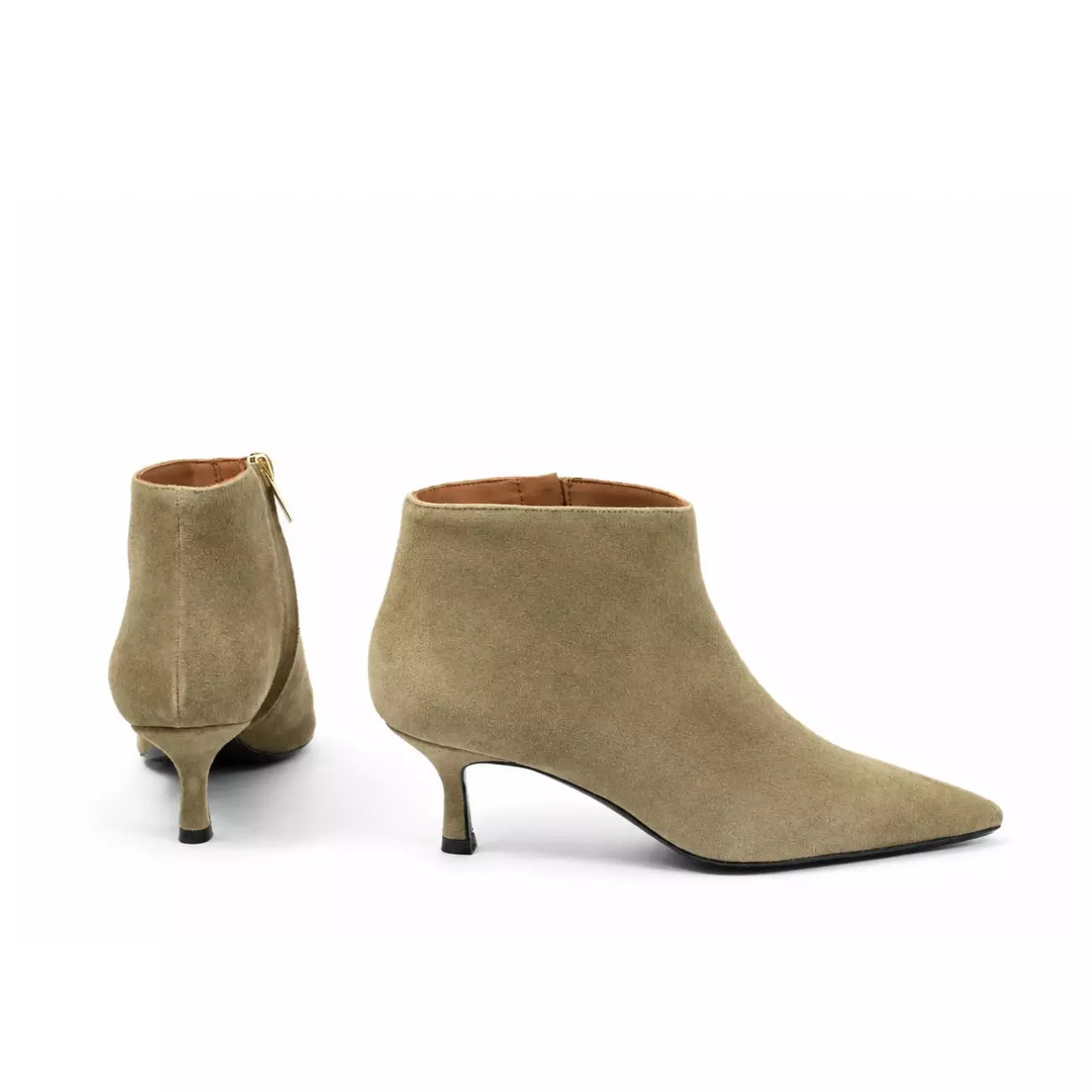 Tronchetto in crosta taupe con tacco 5 cm  | Michele Lopriore