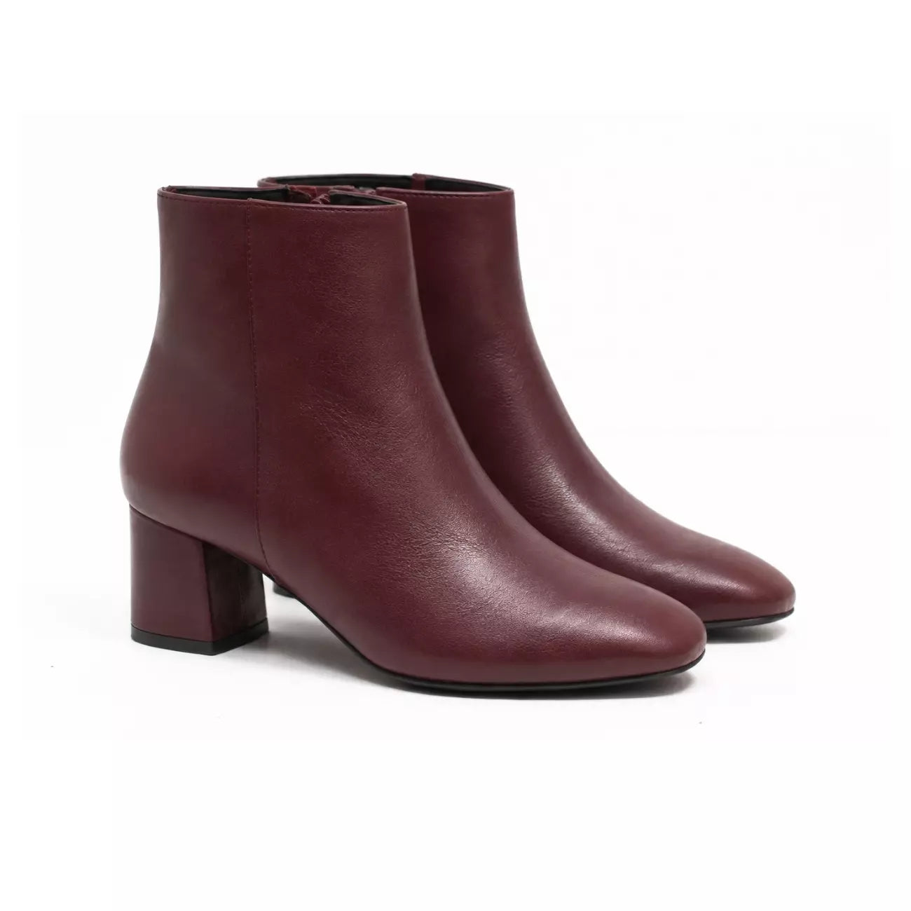 Tronchetto in nappa bordeaux con tacco largo | Michele Lopriore