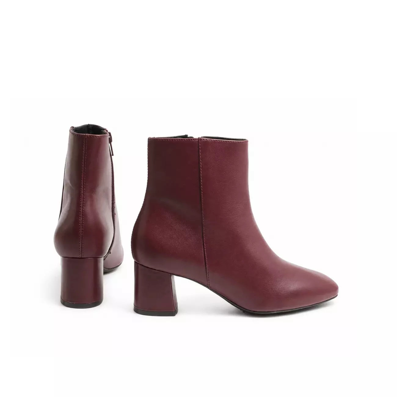 Tronchetto in nappa bordeaux con tacco largo | Michele Lopriore