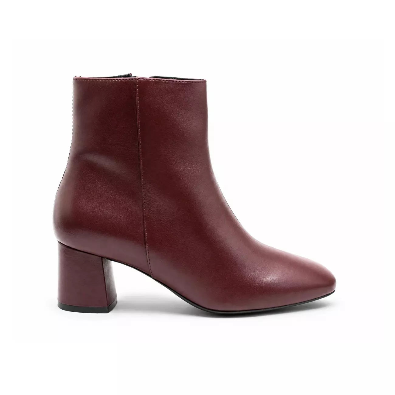 Tronchetto in nappa bordeaux con tacco largo | Michele Lopriore