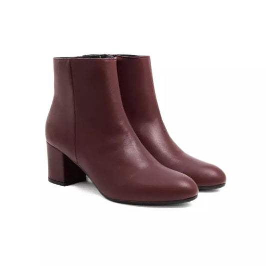 Tronchetto in nappa bordeaux con tacco medio 5cm a blocco | Michele Lopriore