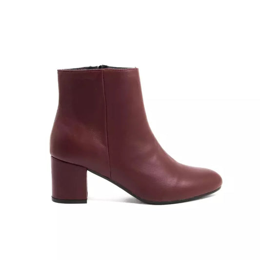 Tronchetto in nappa bordeaux con tacco medio 5cm a blocco | Michele Lopriore
