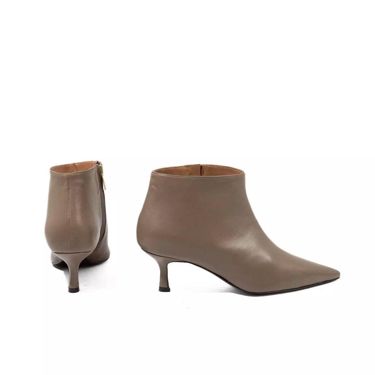 Tronchetto in nappa taupe con tacco | Michele Lopriore