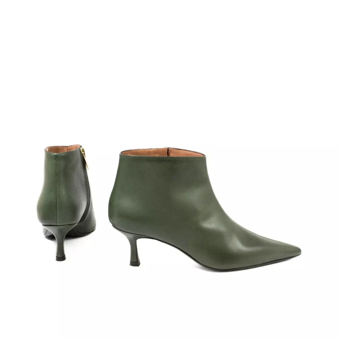 Tronchetto in vitello verde con tacco 5 cm | Michele Lopriore
